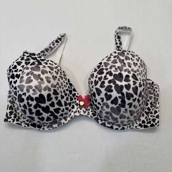 Victoria's Secret Other - Victorias Secret HEART Leopard Cheetah Print BRA Lined Demi Balconette 36C